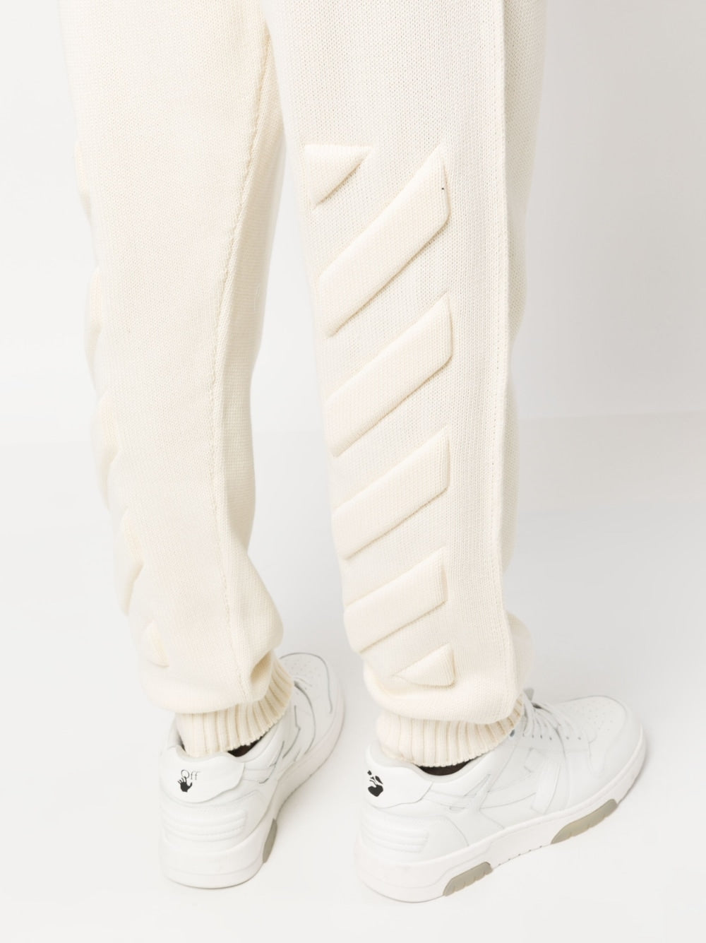 Off White Diag-stripe knitted track pants Off White