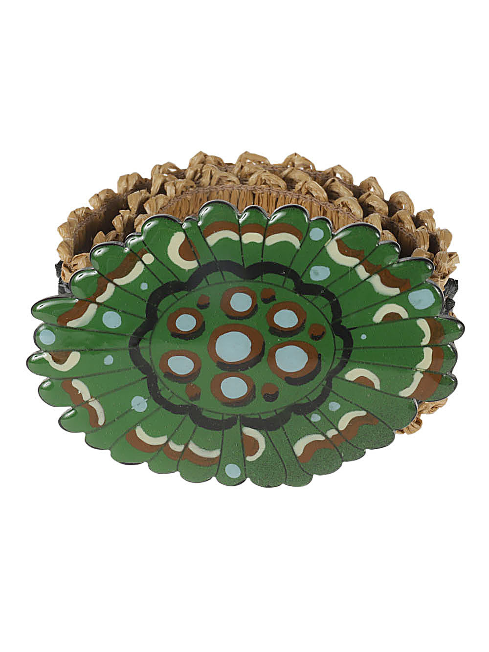 Exquisite J Striped raffia belt Exquisite J