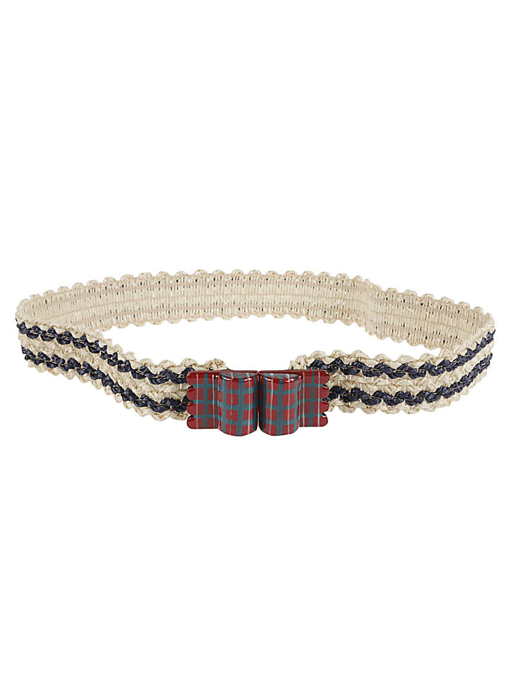 Exquisite J Striped raffia belt Exquisite J
