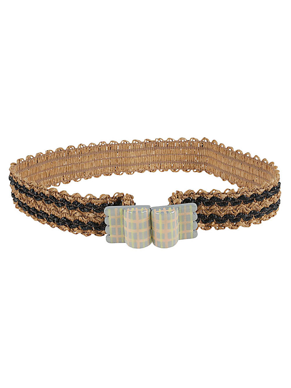 Exquisite J Striped raffia belt Exquisite J