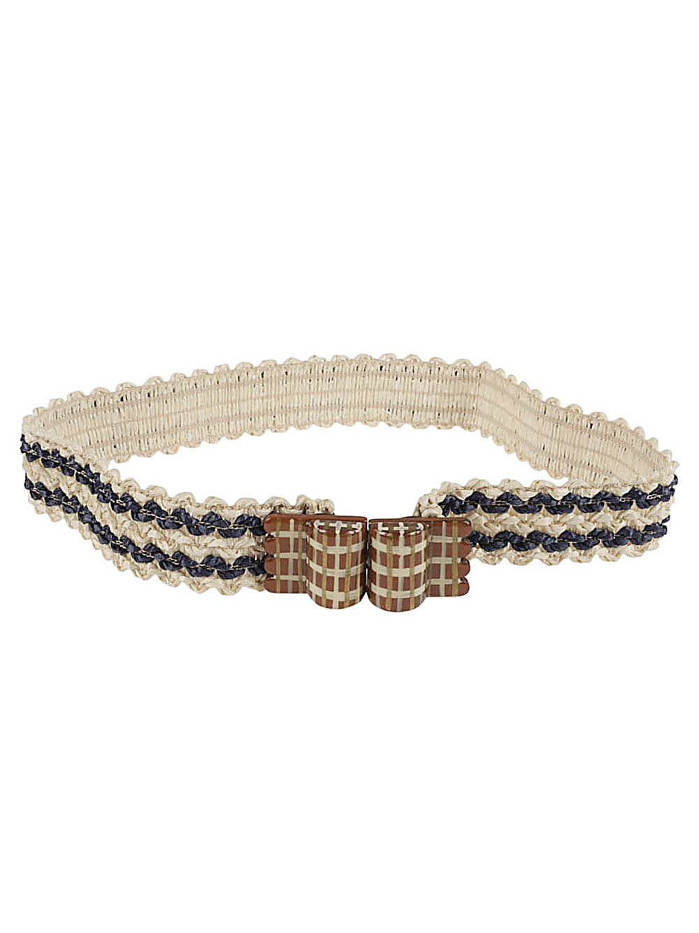 Exquisite J Striped raffia belt Exquisite J