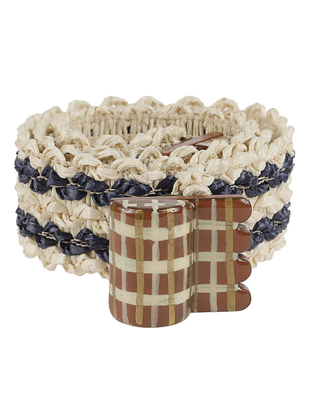 Exquisite J Striped raffia belt Exquisite J
