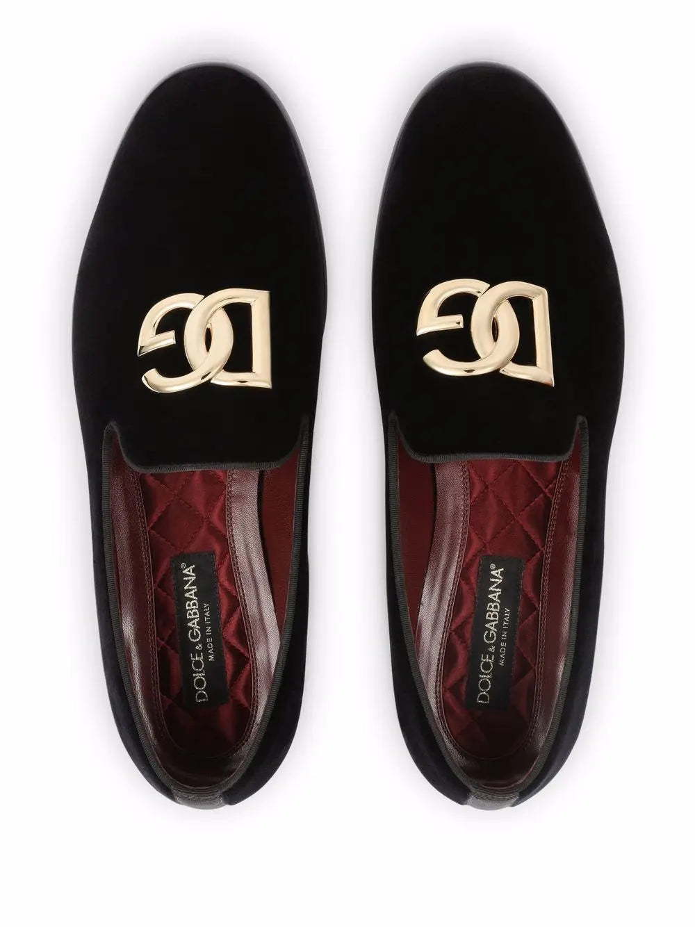 Dolce & Gabbana DG logo velvet slippers Dolce & Gabbana