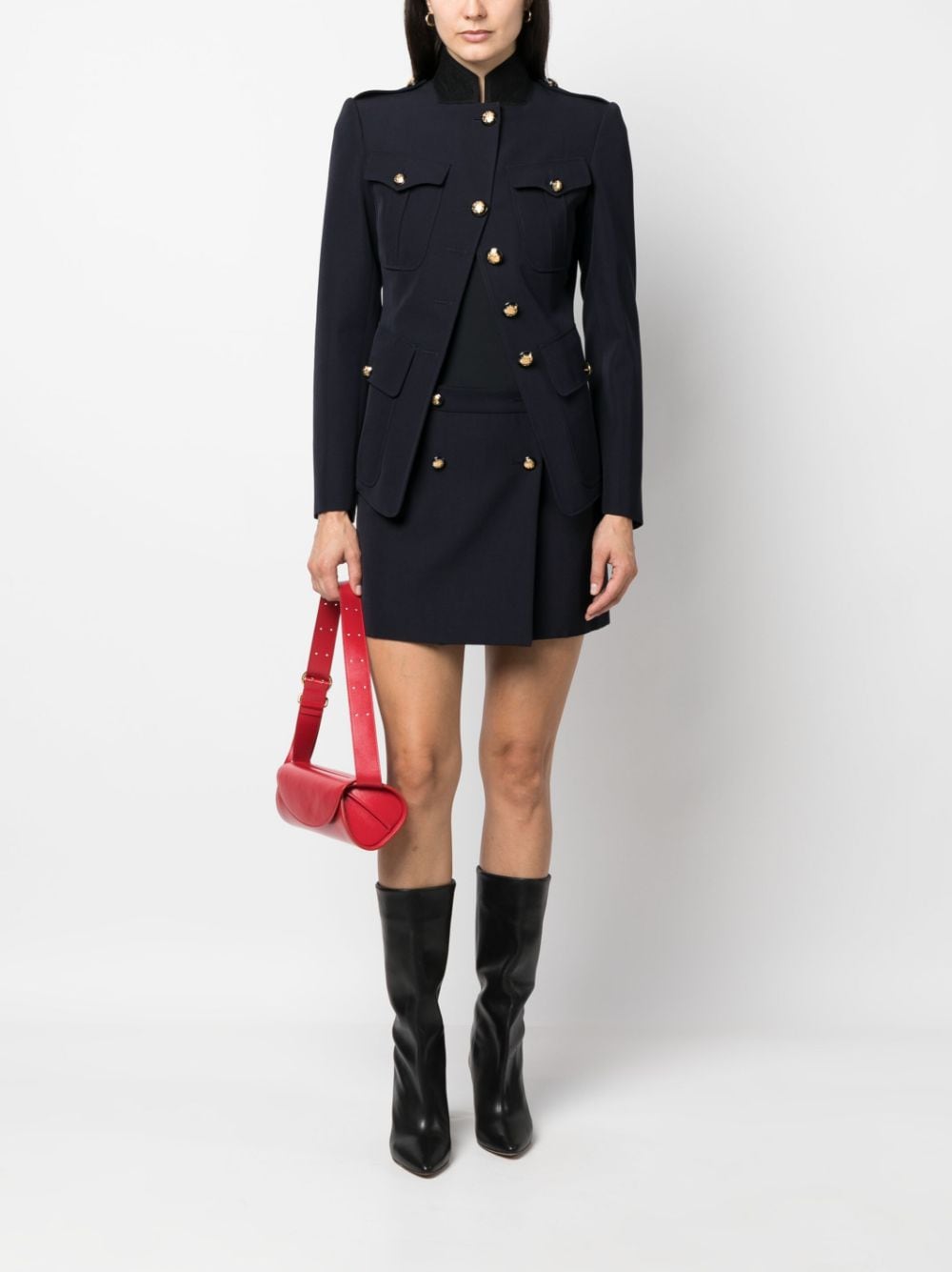 Alexander McQueen wool-cotton blend mini wrap skirt Alexander Mcqueen