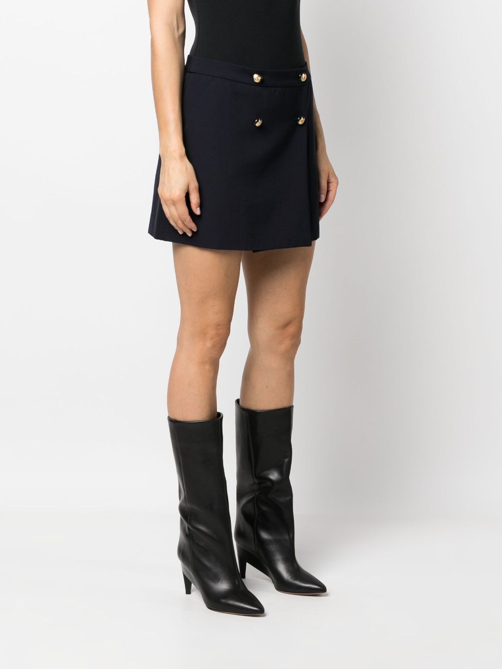 Alexander McQueen wool-cotton blend mini wrap skirt Alexander Mcqueen