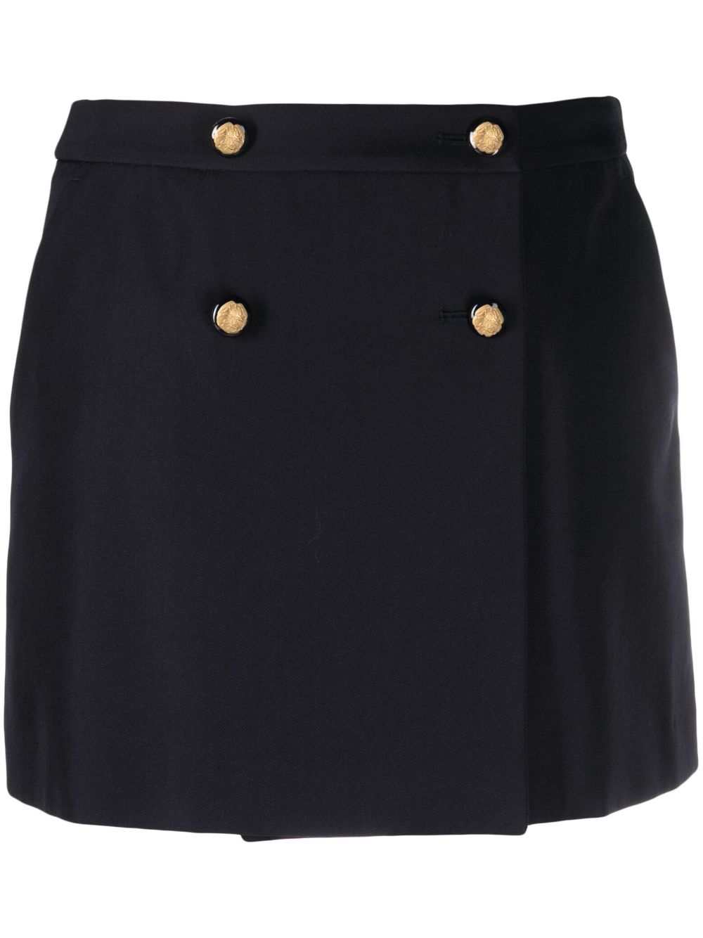 Alexander McQueen wool-cotton blend mini wrap skirt Alexander Mcqueen