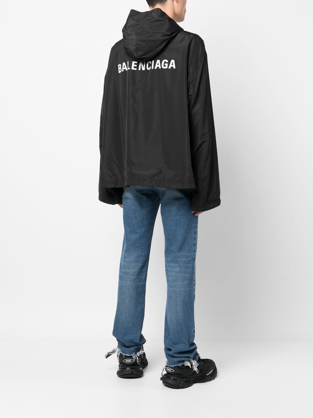 Balenciaga logo-print Hooded Windbreaker Balenciaga