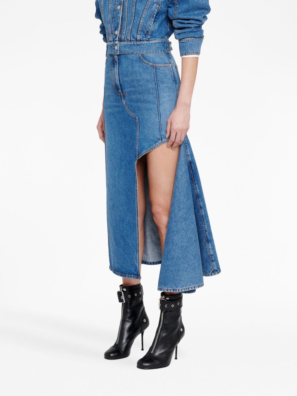 Alexander McQueen denim midi skirt Alexander McQueen