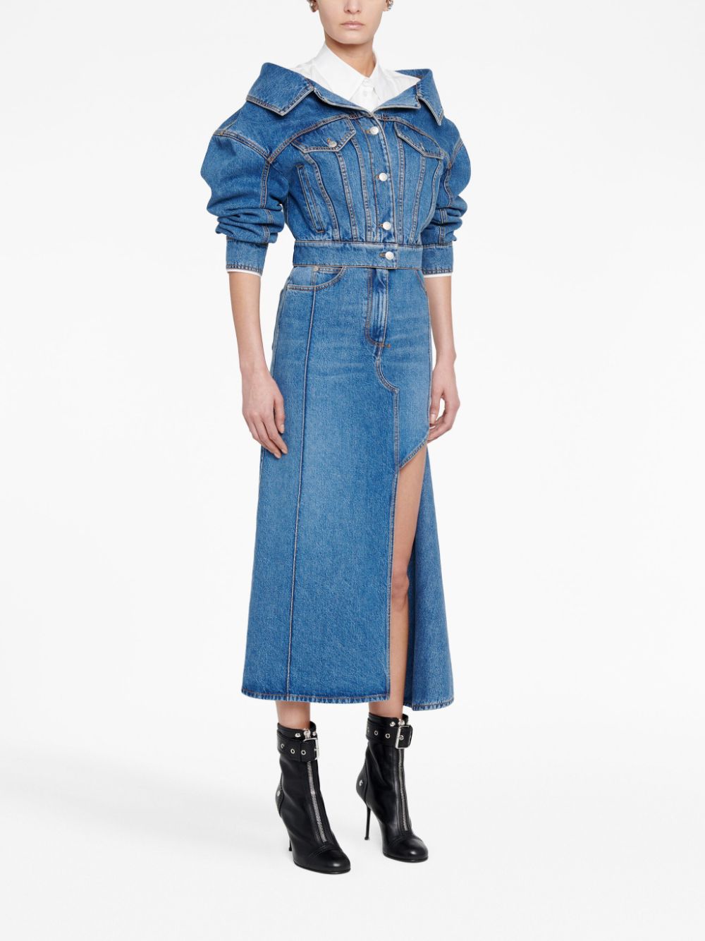 Alexander McQueen denim midi skirt Alexander McQueen