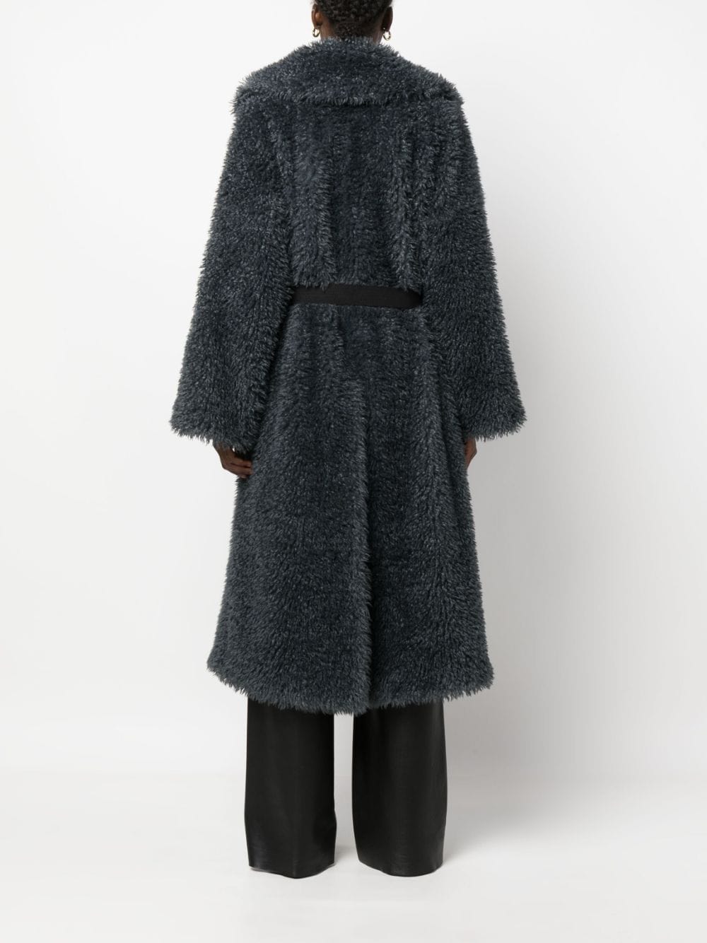 Ermanno Scervino belted shearling wool coat Ermanno Scervino