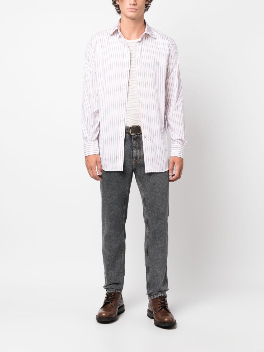 Etro Striped shirt with embroidery Etro