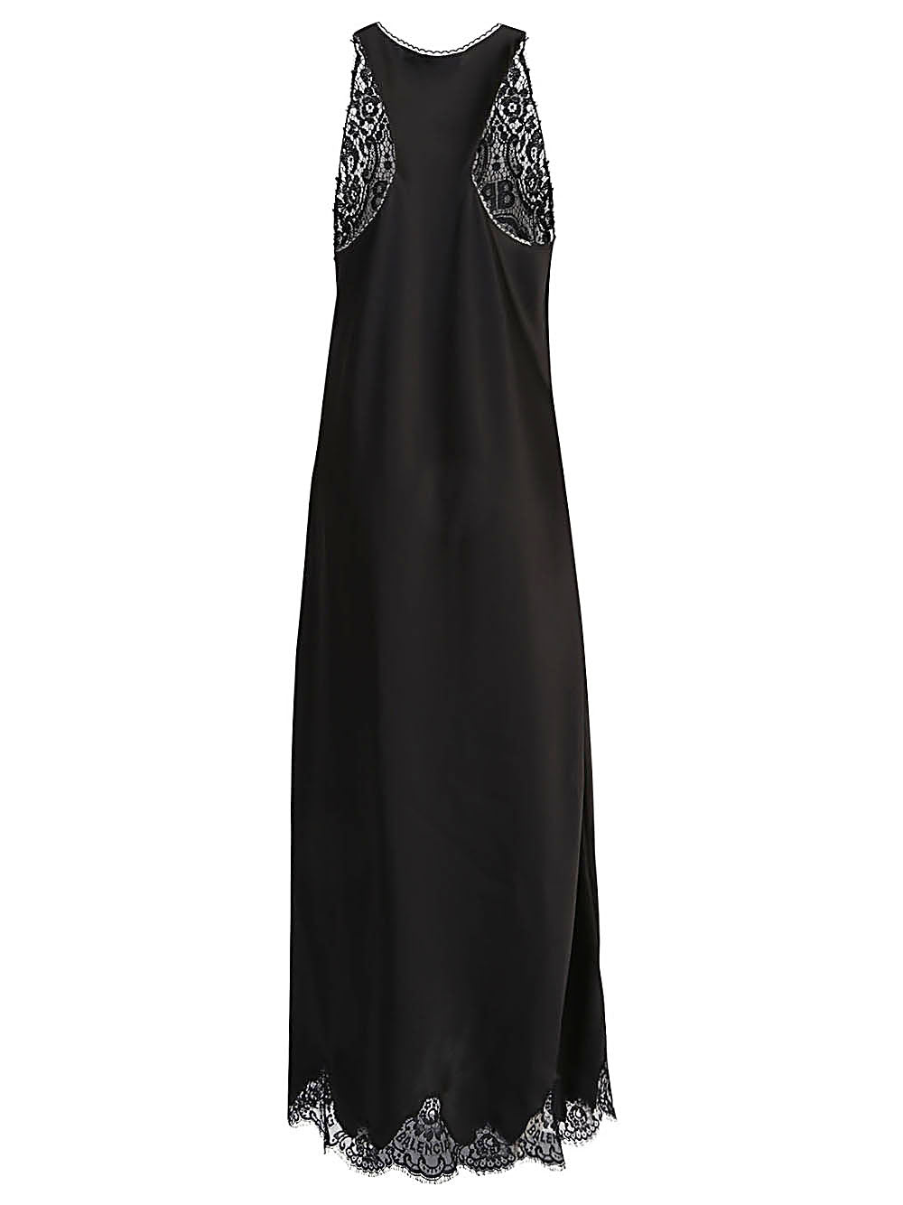 Balenciaga Lace trim long length sleeveless v-neckline dress Balenciaga