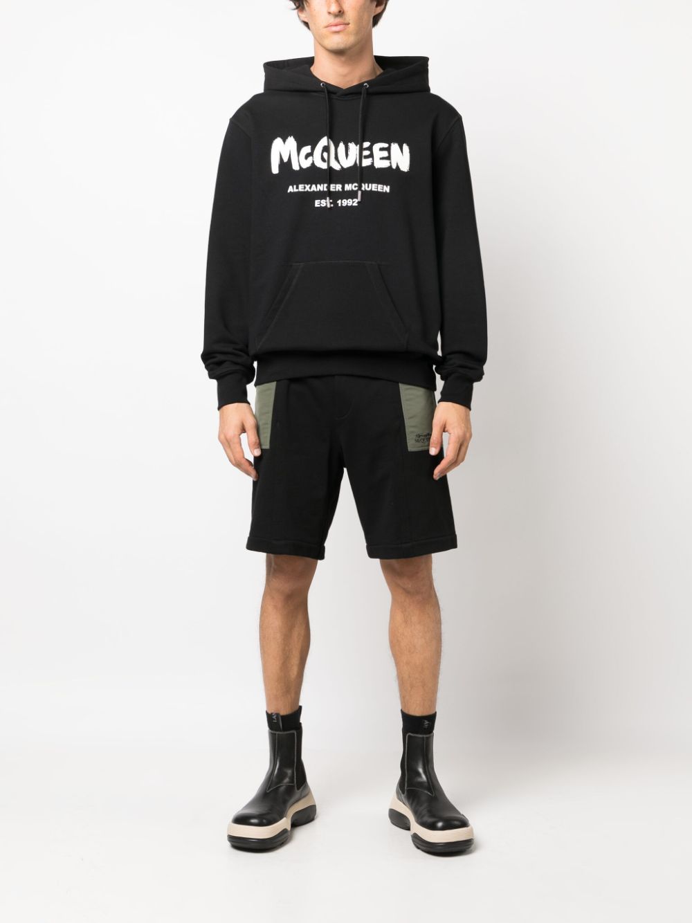 Alexander McQueen two-tone Elasticated Track Shorts - Gallerias