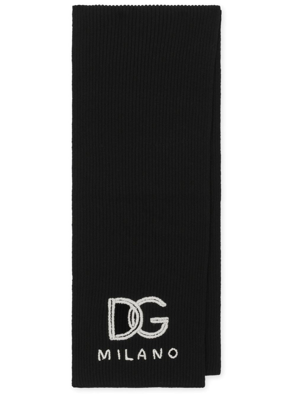 Dolce & Gabbana Fisherman’s rib cashmere scarf with DG logo Dolce & Gabbana