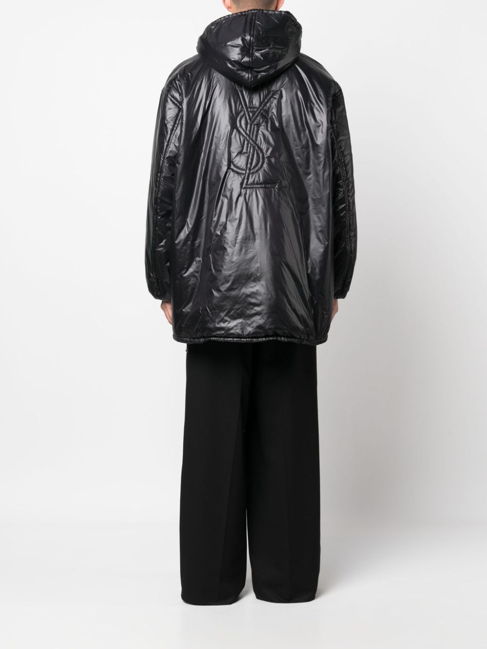 Saint Laurent Cassandre logo-embossed hooded raincoat Saint Laurent
