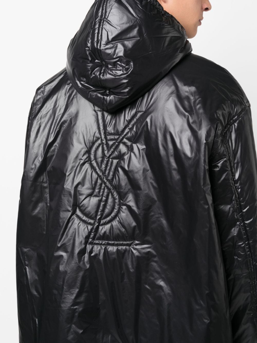 Saint Laurent Cassandre logo-embossed hooded raincoat Saint Laurent