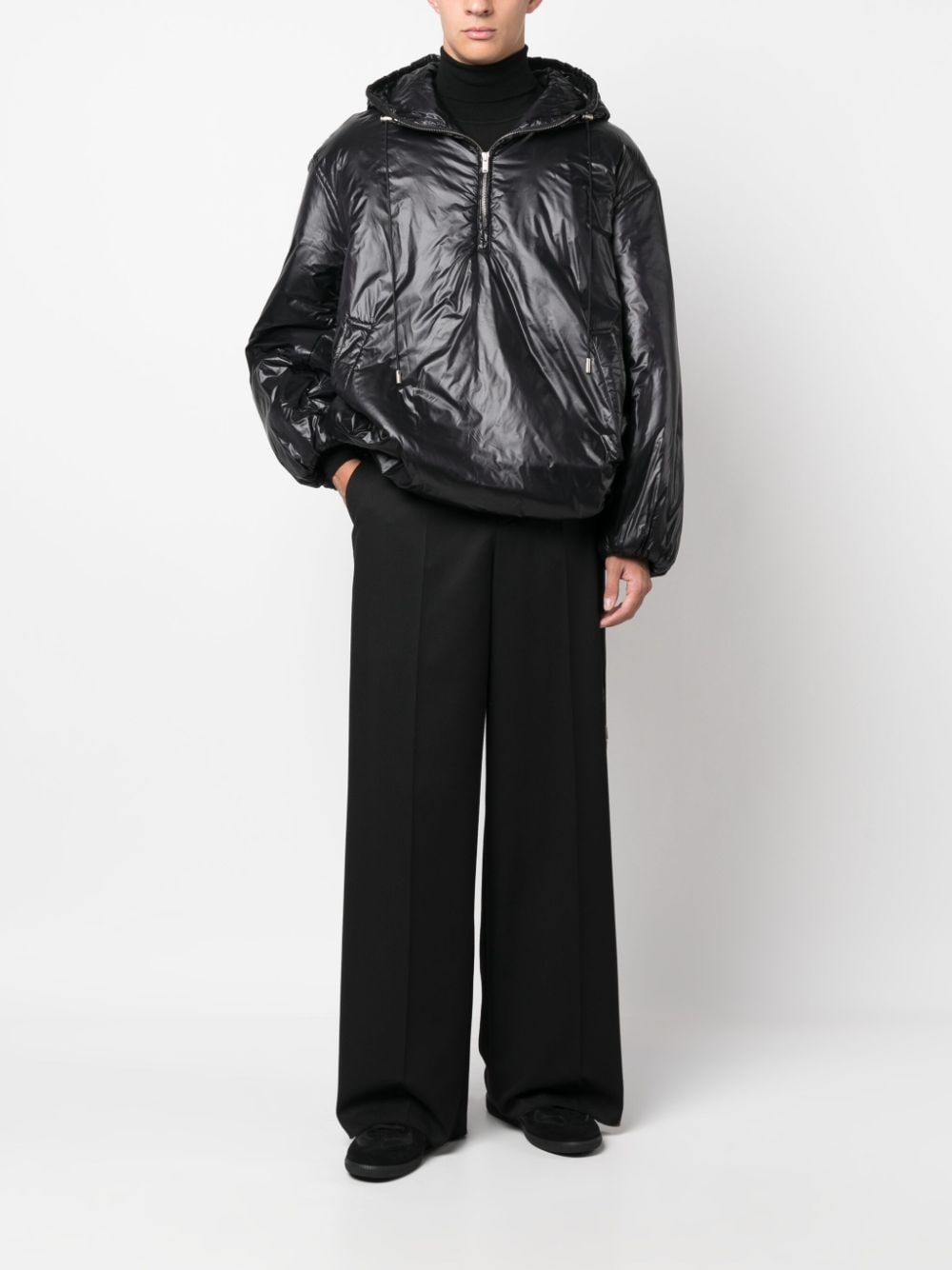 Saint Laurent Cassandre logo-embossed hooded raincoat Saint Laurent