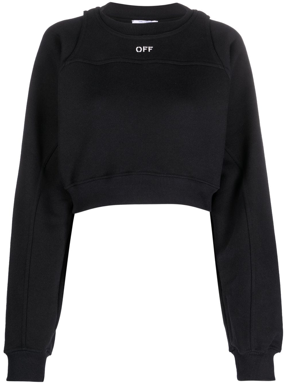 Off White Printed Crop Sweatshirt Off White