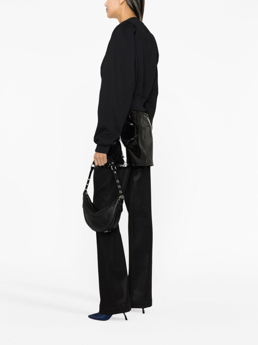 Off White Printed Crop Sweatshirt Off White