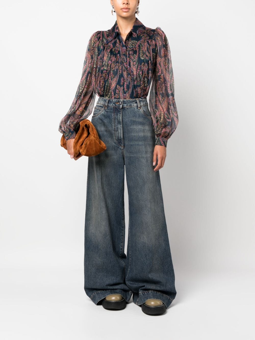 Etro Cotton wide leg jeans Etro