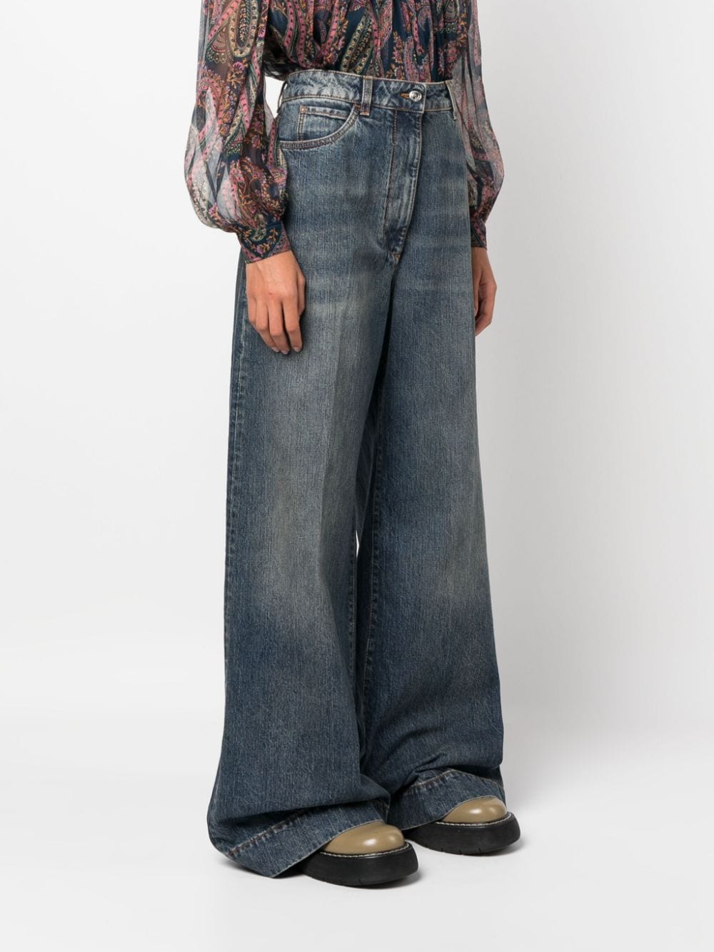 Etro Cotton wide leg jeans Etro