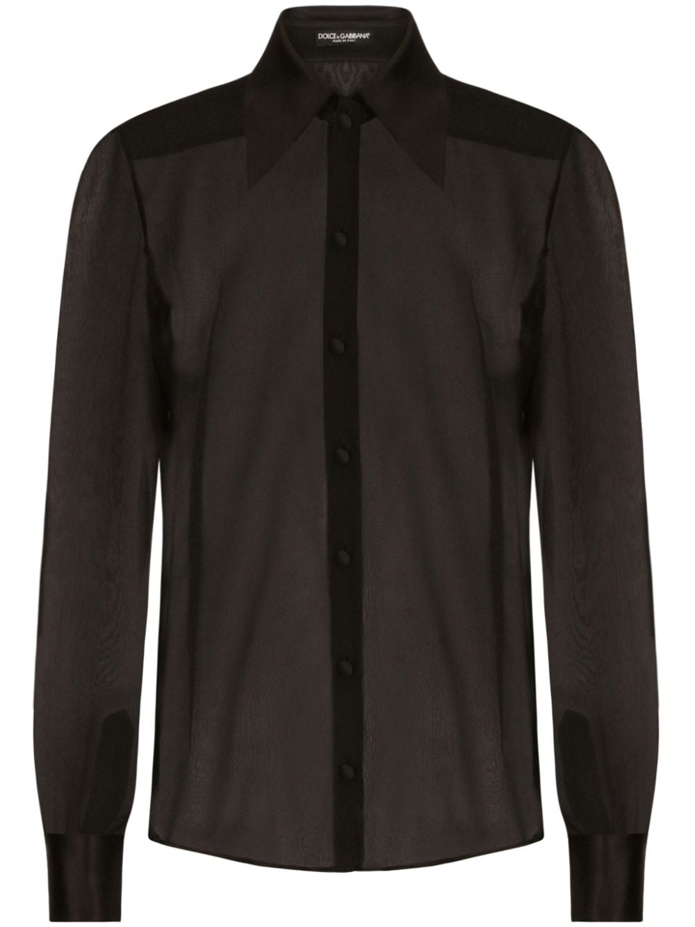 Dolce & Gabbana Silk chiffon shirt with satin details Dolce & Gabbana
