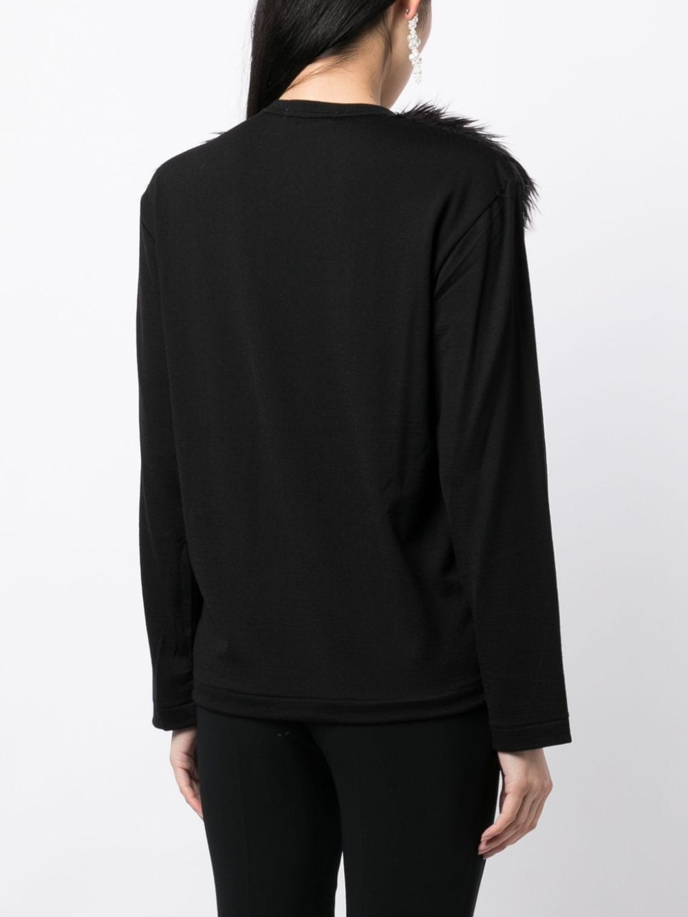 Comme Des Garcons Fur-detailing long-sleeve T-shirt Comme Des Garcons