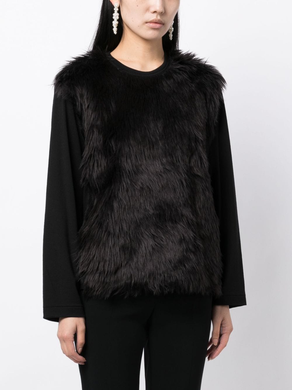 Comme Des Garcons Fur-detailing long-sleeve T-shirt Comme Des Garcons