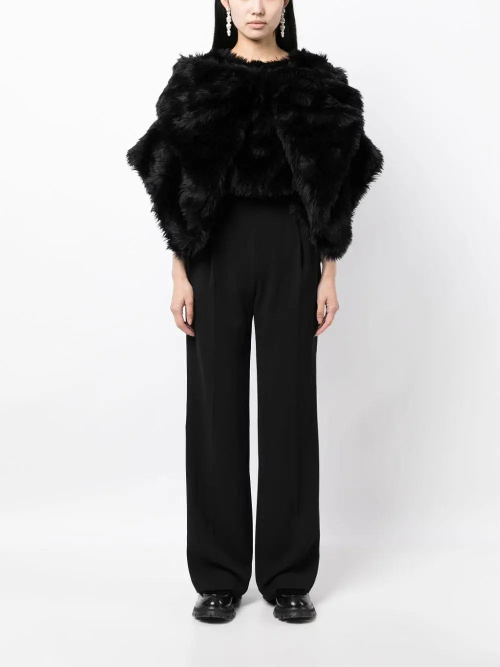 Comme Des Garcons Fur-design cropped blouse Comme Des Garcons