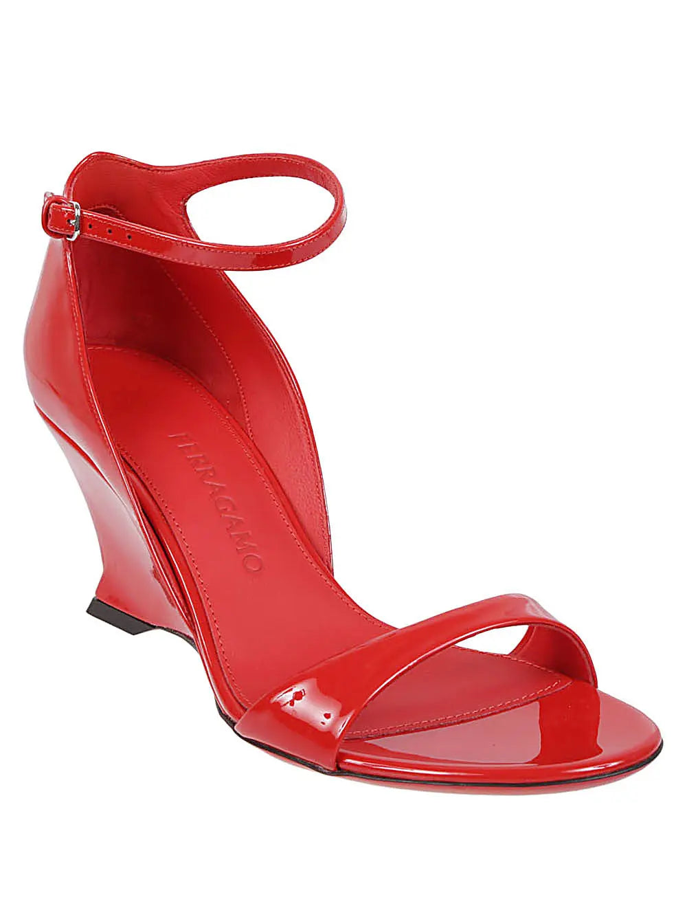 Ferragamo leather wedge sandals with open toe Ferragamo
