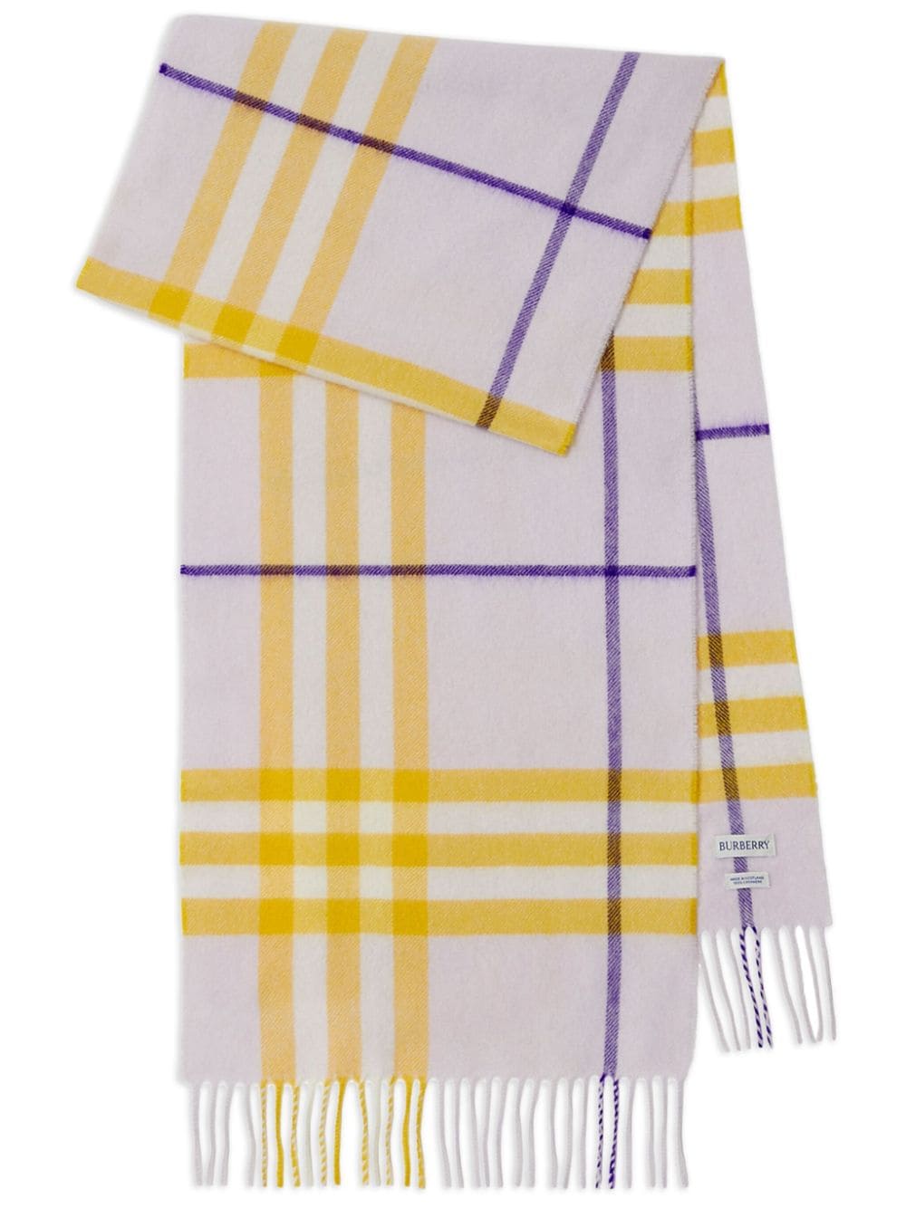Burberry checked fringed-edge cashmere scarf Burberry