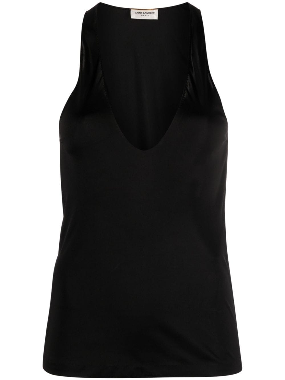 Saint Laurent plunging satin tank top Saint Laurent