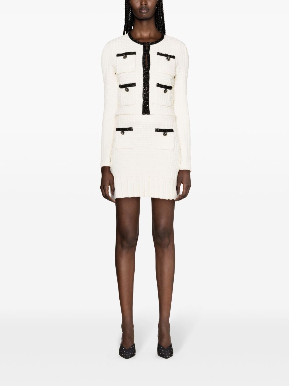 Self-Portrait Waffle-knit mini skirt Self-Portrait