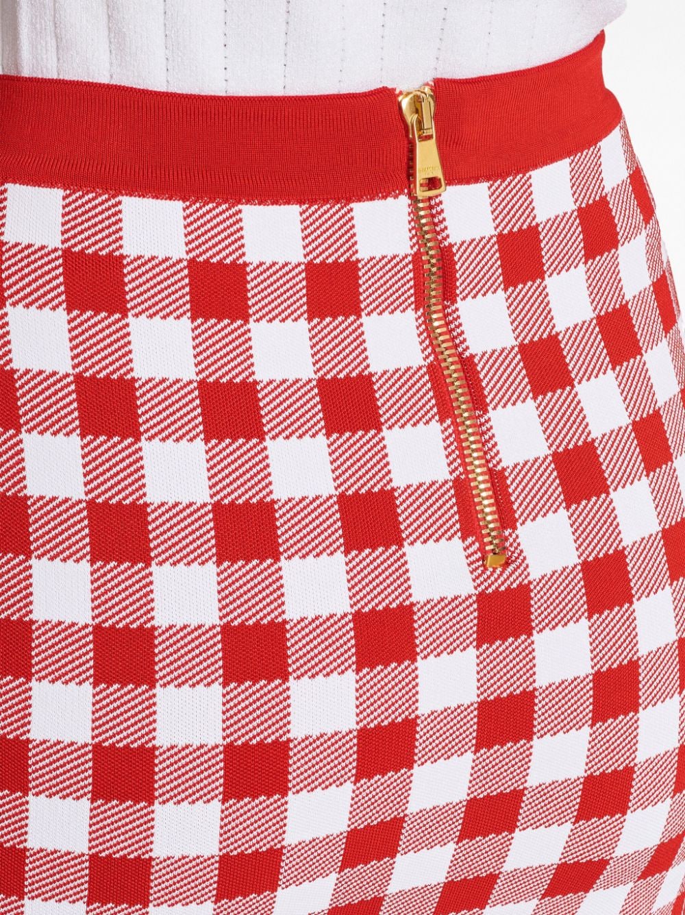 Balmain Gingham fine-knit miniskirt Balmain