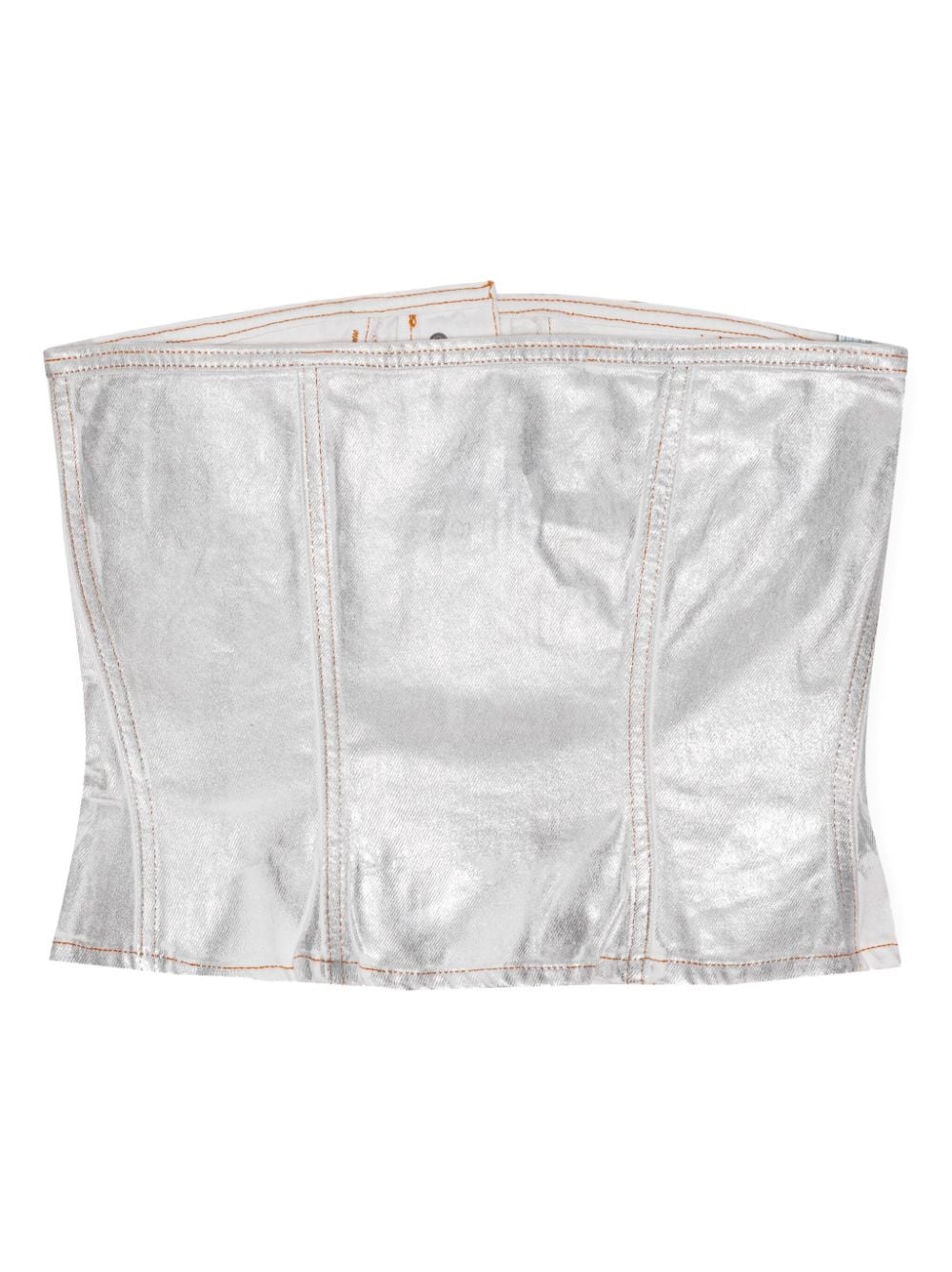 Ganni Silver Foil Denim Corsage Ganni