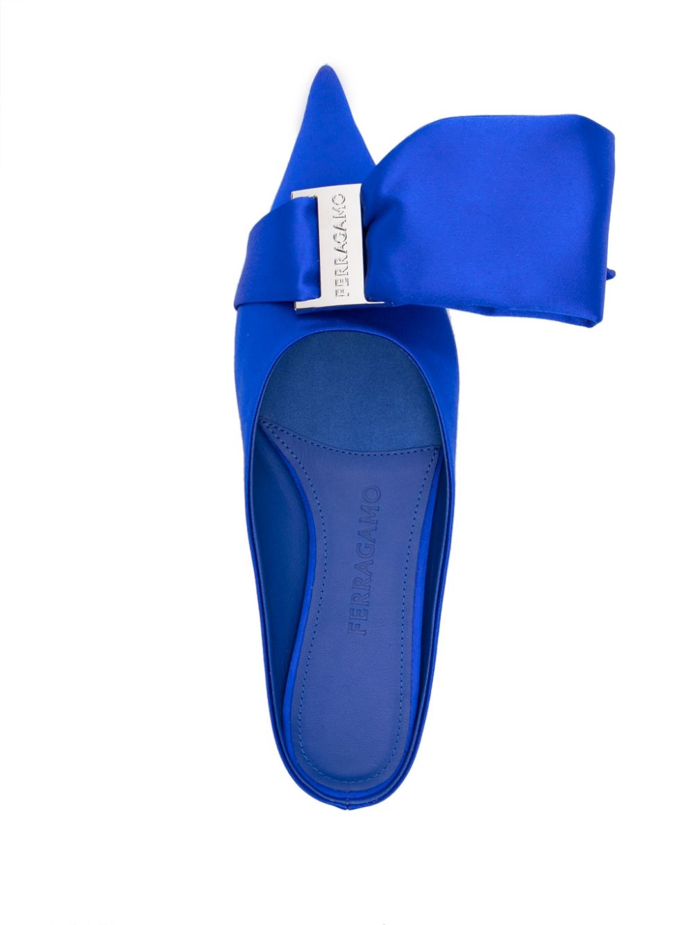 Ferragamo asymmetric-bow Satin Mules Ferragamo