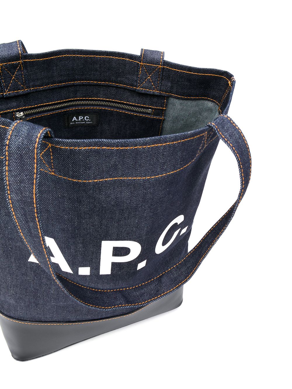 A.P.C. logo print denim tote A.P.C.