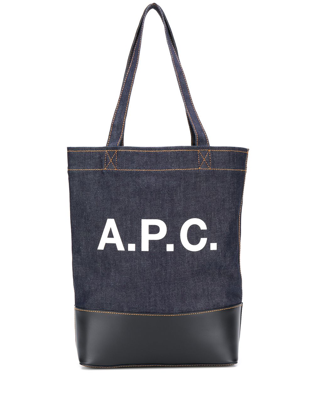 A.P.C. logo print denim tote A.P.C.