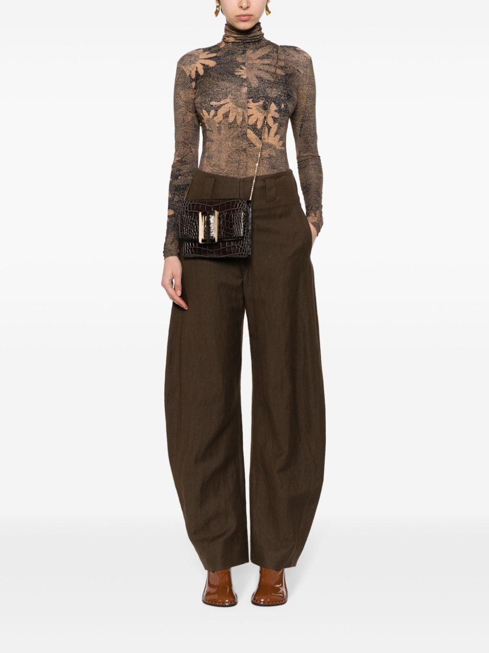 Boyy Buckle travel case croco embossed leather clutch bag Boyy