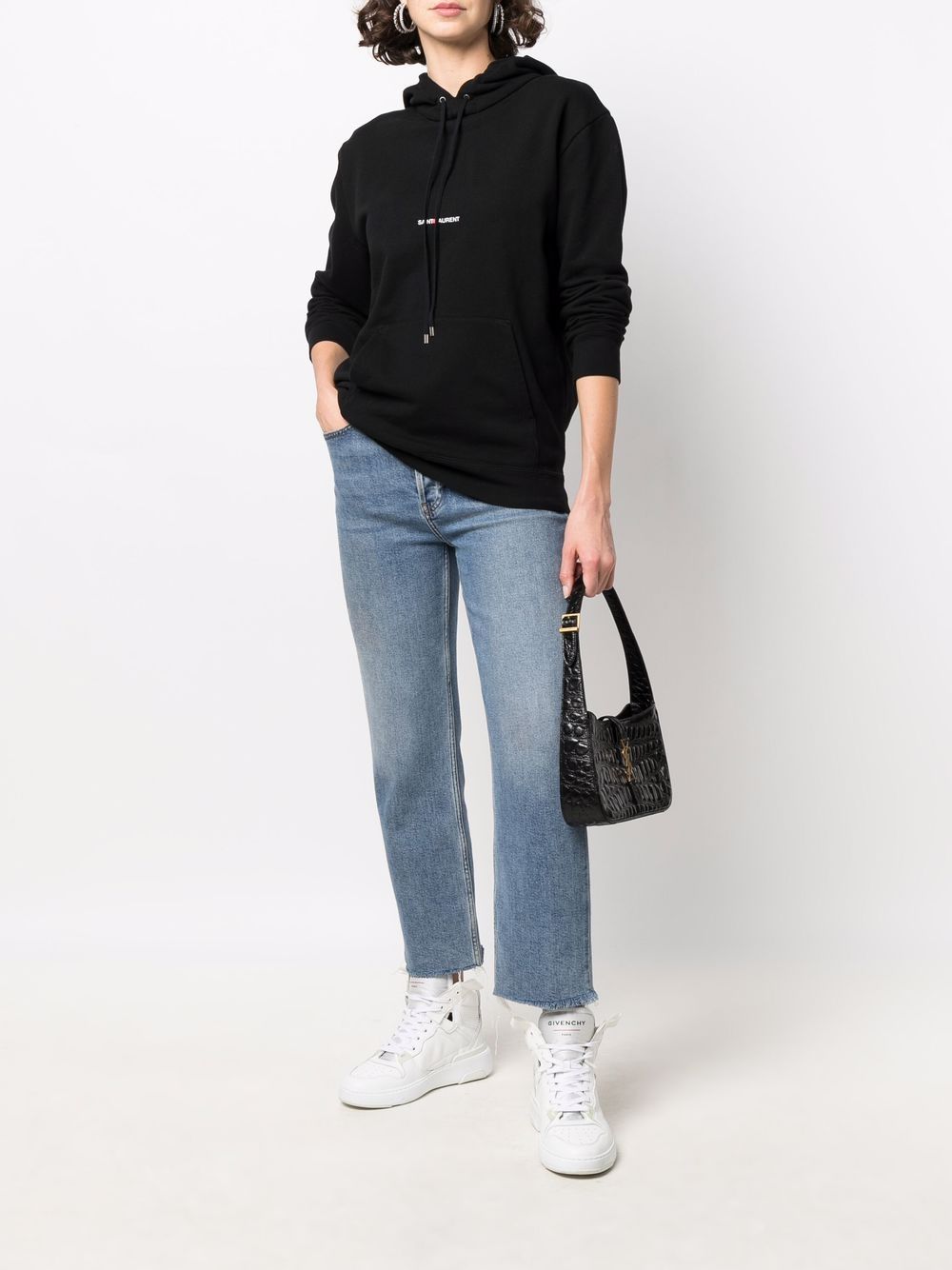 Saint Laurent Logo Print Hoodie Saint Laurent