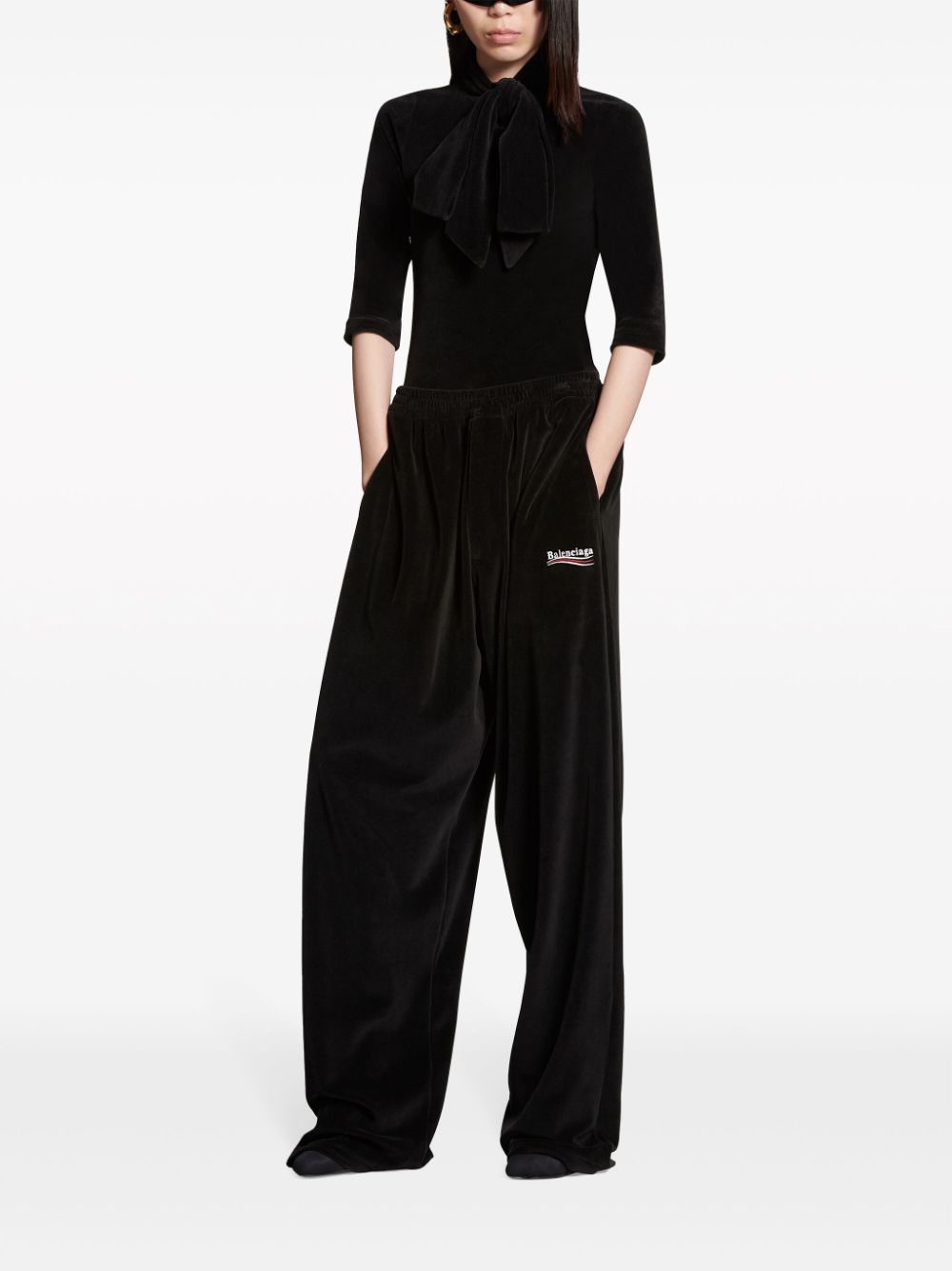 Balenciaga logo embroidered track pants Balenciaga