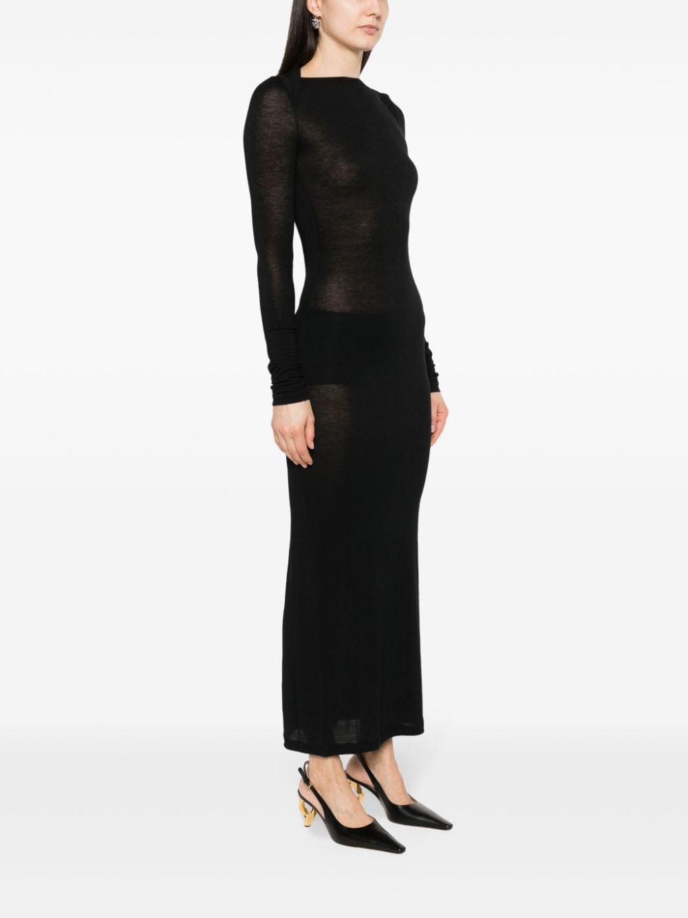 Saint Laurent Wool blend long pencil dress Saint Laurent