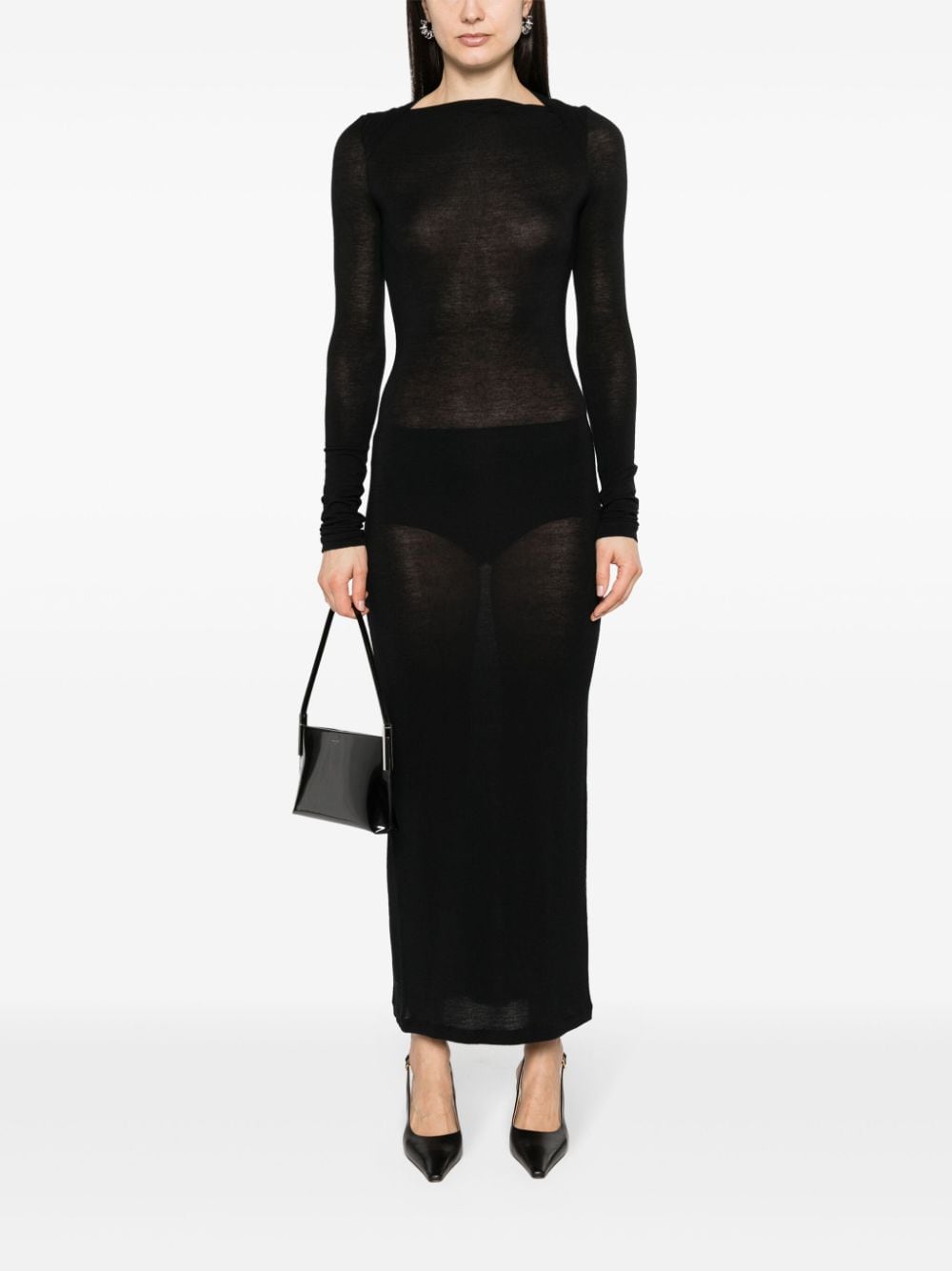 Saint Laurent Wool blend long pencil dress Saint Laurent