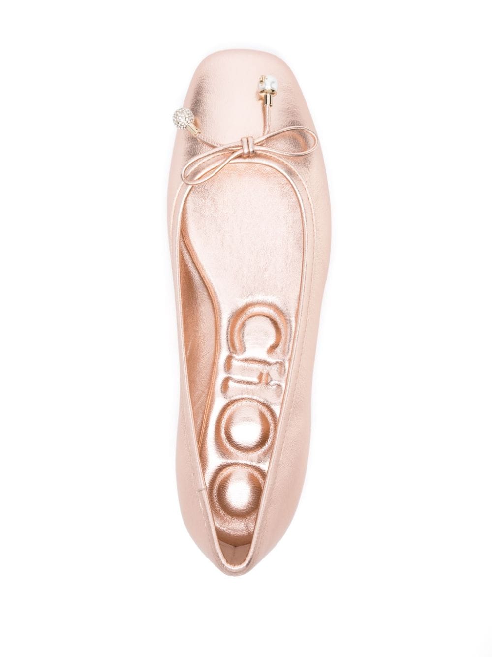 Jimmy Choo Elme metallic ballerina shoes Jimmy Choo
