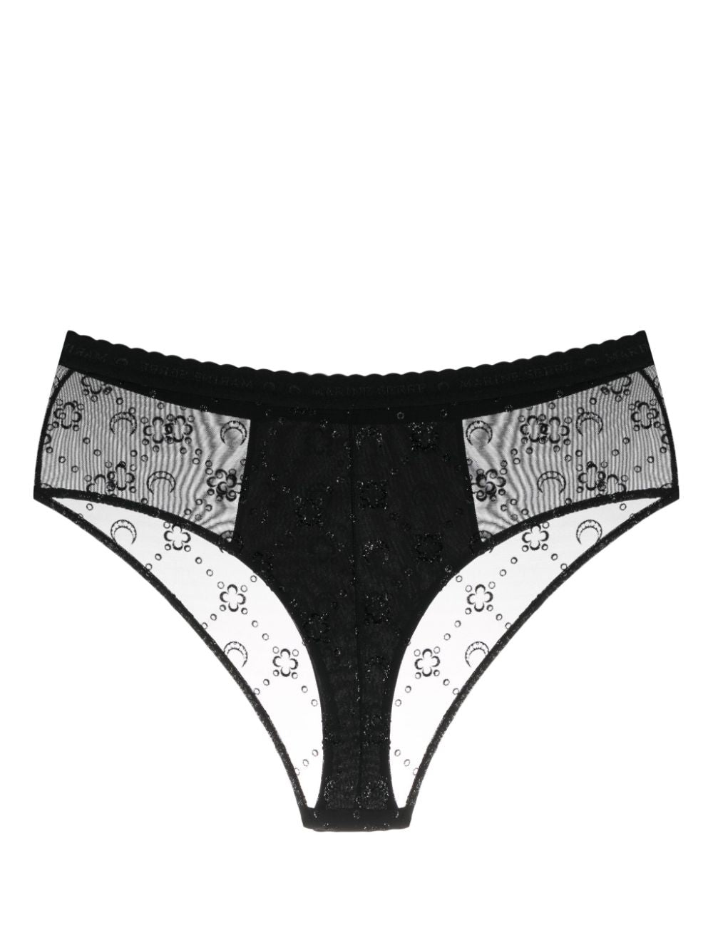 Marine Serre Mesh briefs with flocked monogram Marine Serre