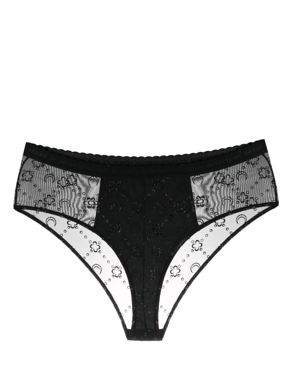 Marine Serre Mesh briefs with flocked monogram Marine Serre