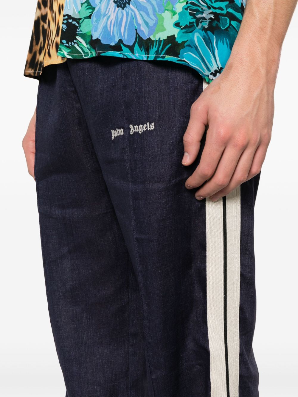 Palm Angels Trousers Blue Palm Angels