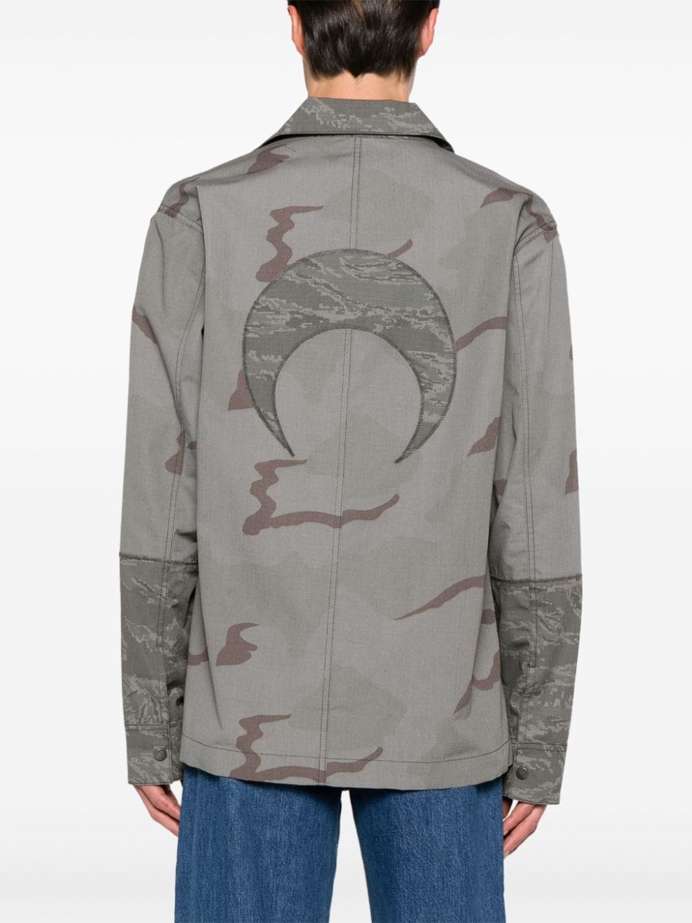 Marine Serre Rispstop classic-collar shirt jacket Marine Serre