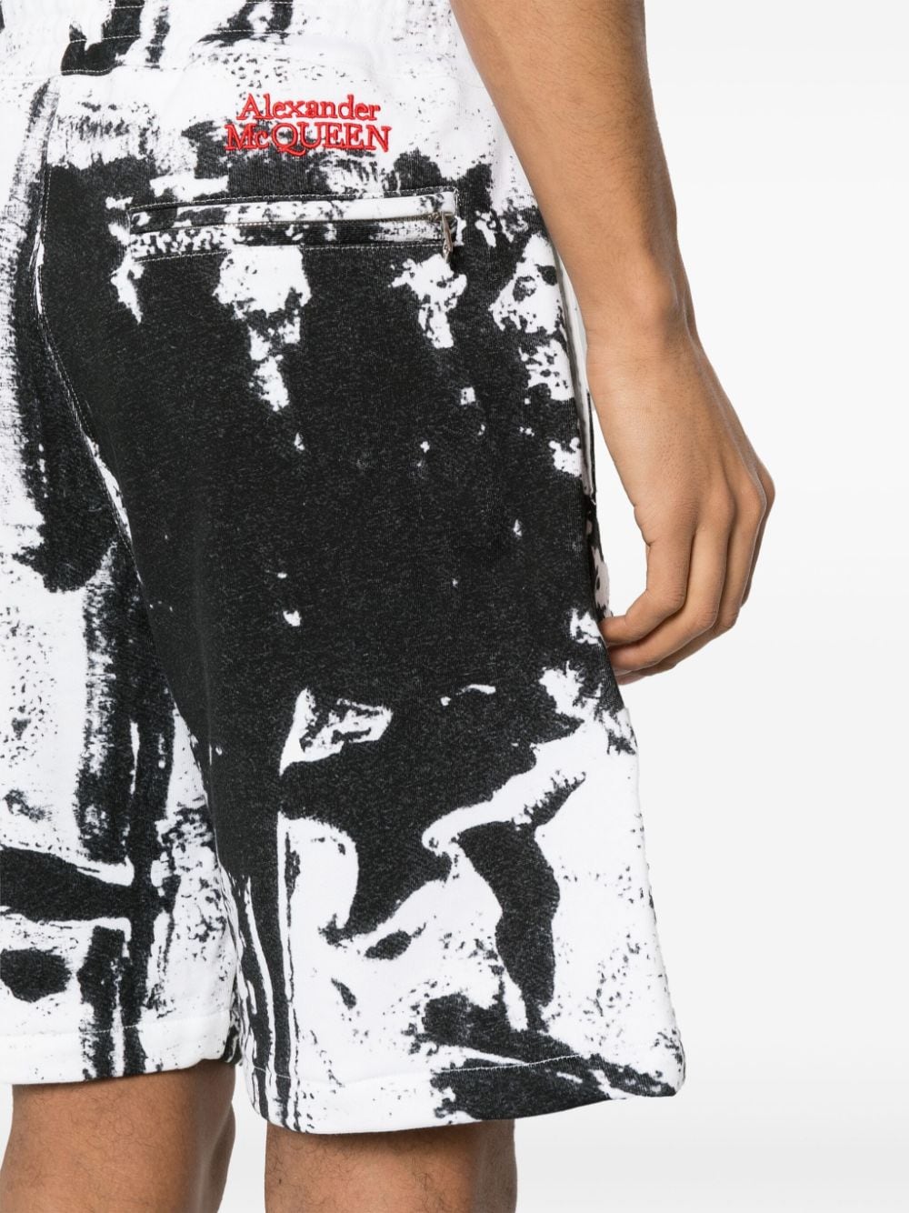 Alexander McQueen paint-splatter cotton shorts Alexander McQueen