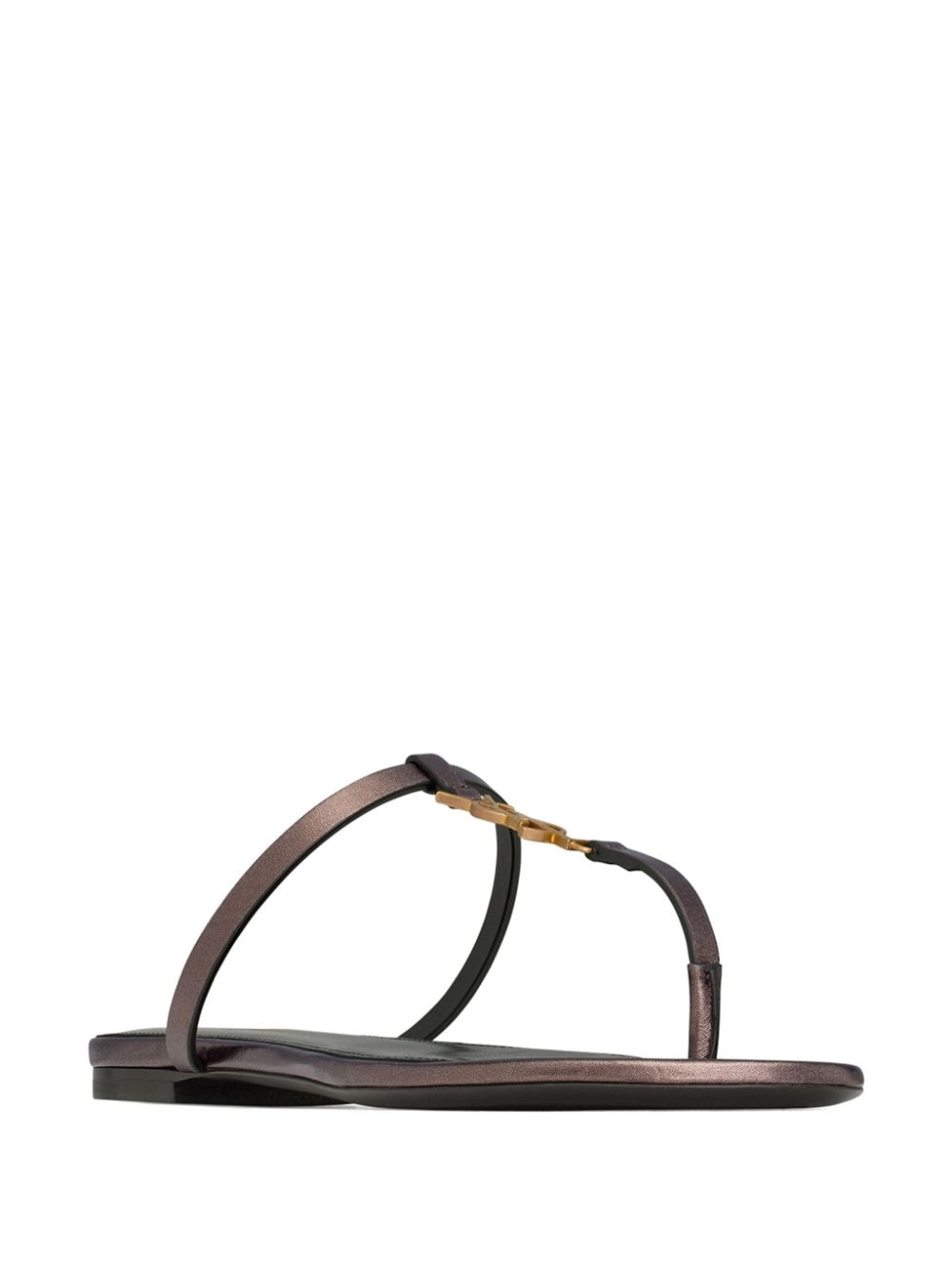 Saint Laurent Cassandre leather thong sandals Saint Laurent